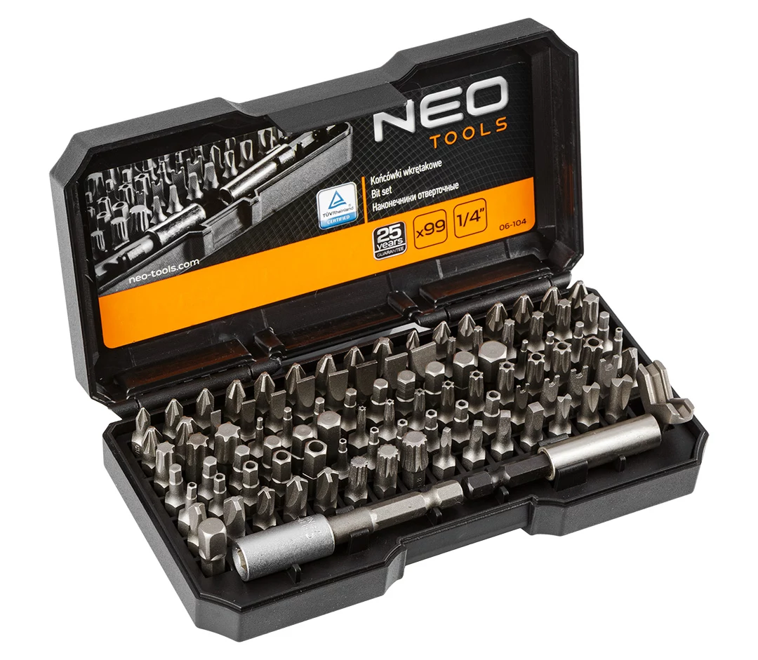 NEO TOOLS 99 daļu skrūvgriežu uzgaļu