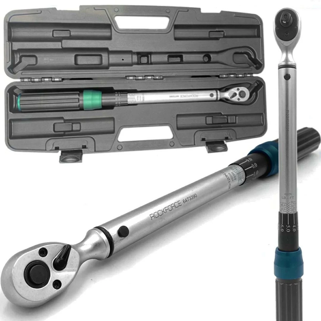 ROCKFORCE Premium klikšķu dinamometriskā atslēga 3/8