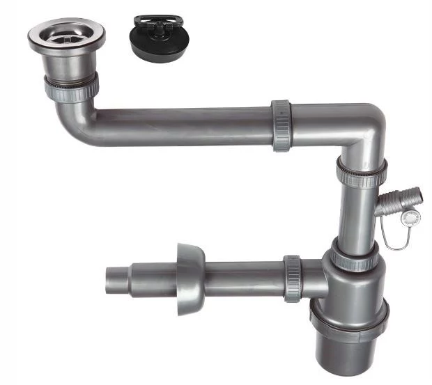 1-Bowl Sink Siphon ar Click-Clack aizbāzni
