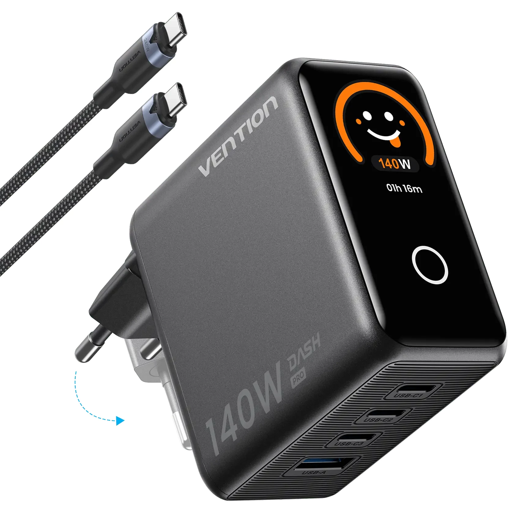 Vention 140W GaN lādētājs ar 1x