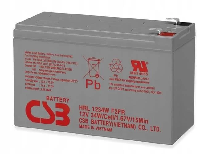 CSB HRL1234WF2 12V 9Ah ilgmūža VRLA