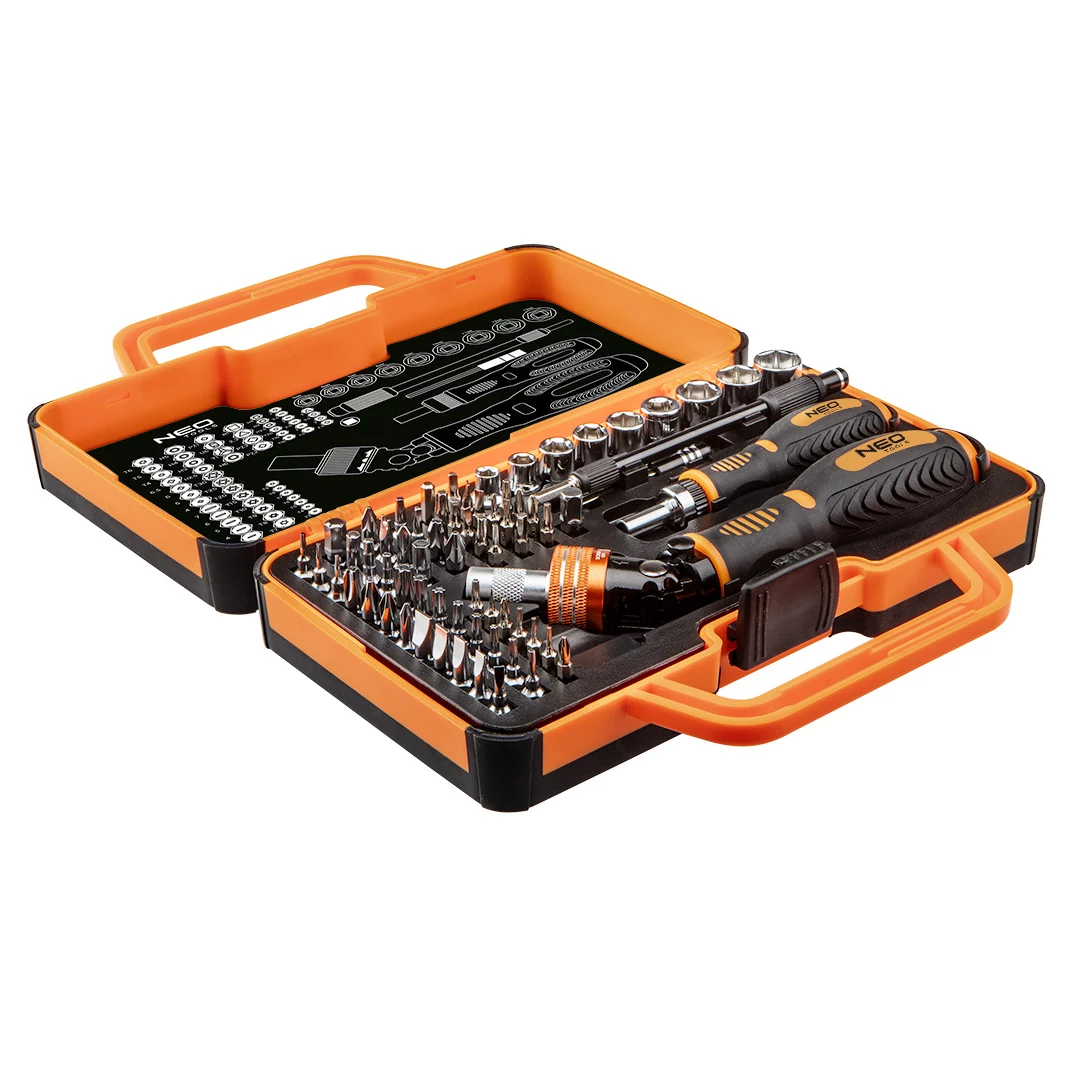 NEO TOOLS 69 daļu skrūvgriežu uzgaļu