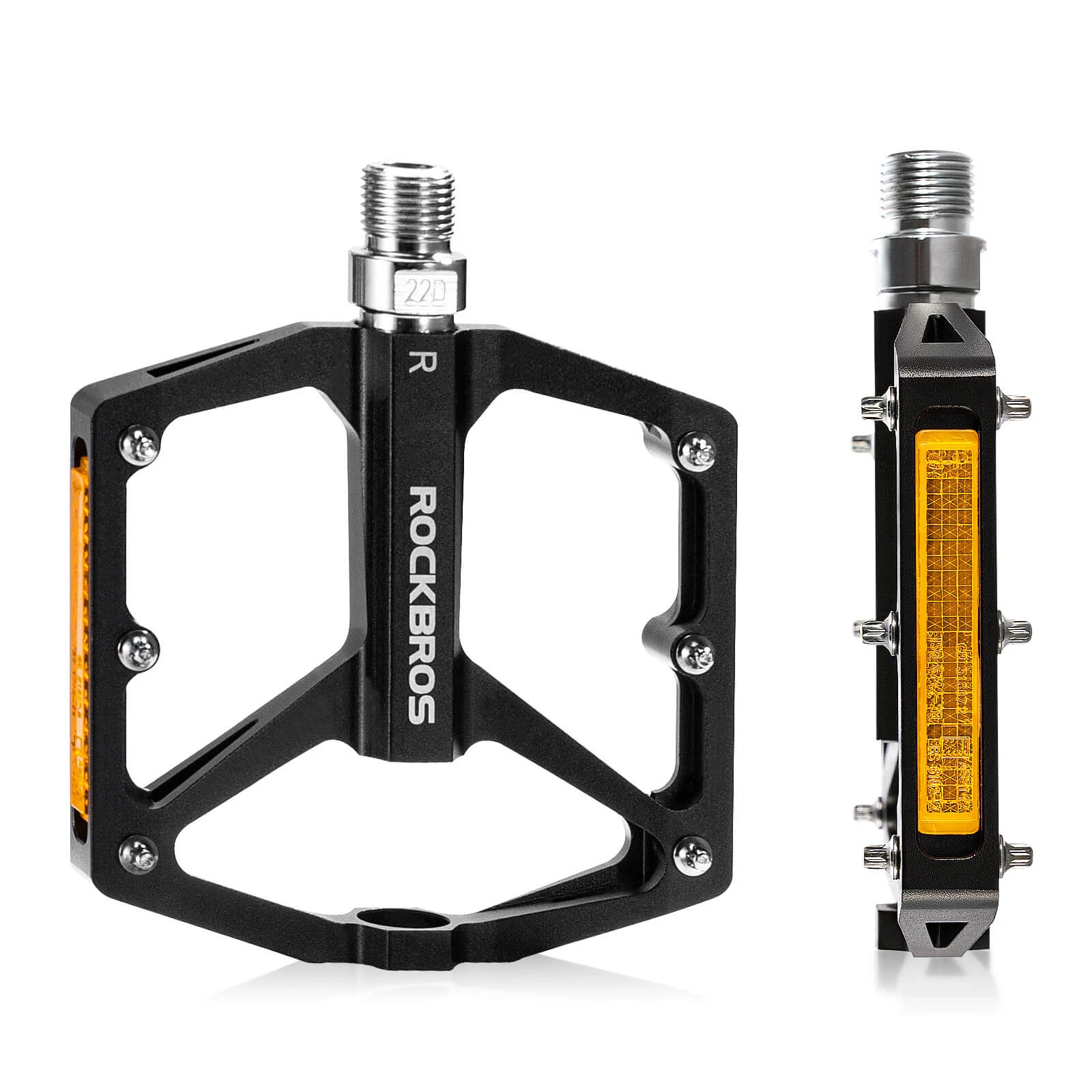 ROCKBROS K371 Alumīnija atstarojošie velosipēda pedāļi