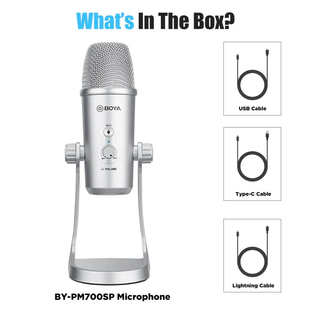 BOYA BY-PM700SP daudzvirzienu USB kondensatora mikrofons