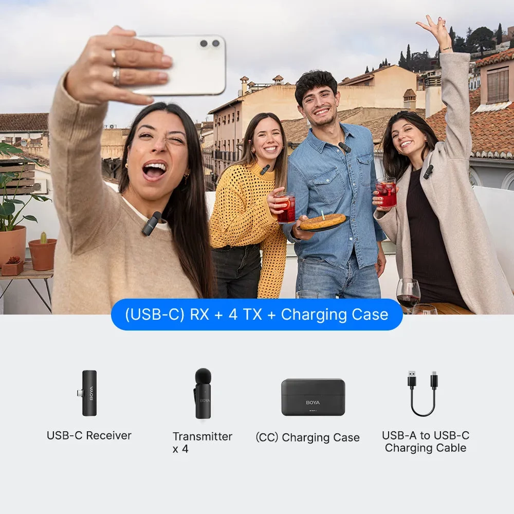 BOYA BY-V4U USB-C bezvadu clip-on mikrofons
