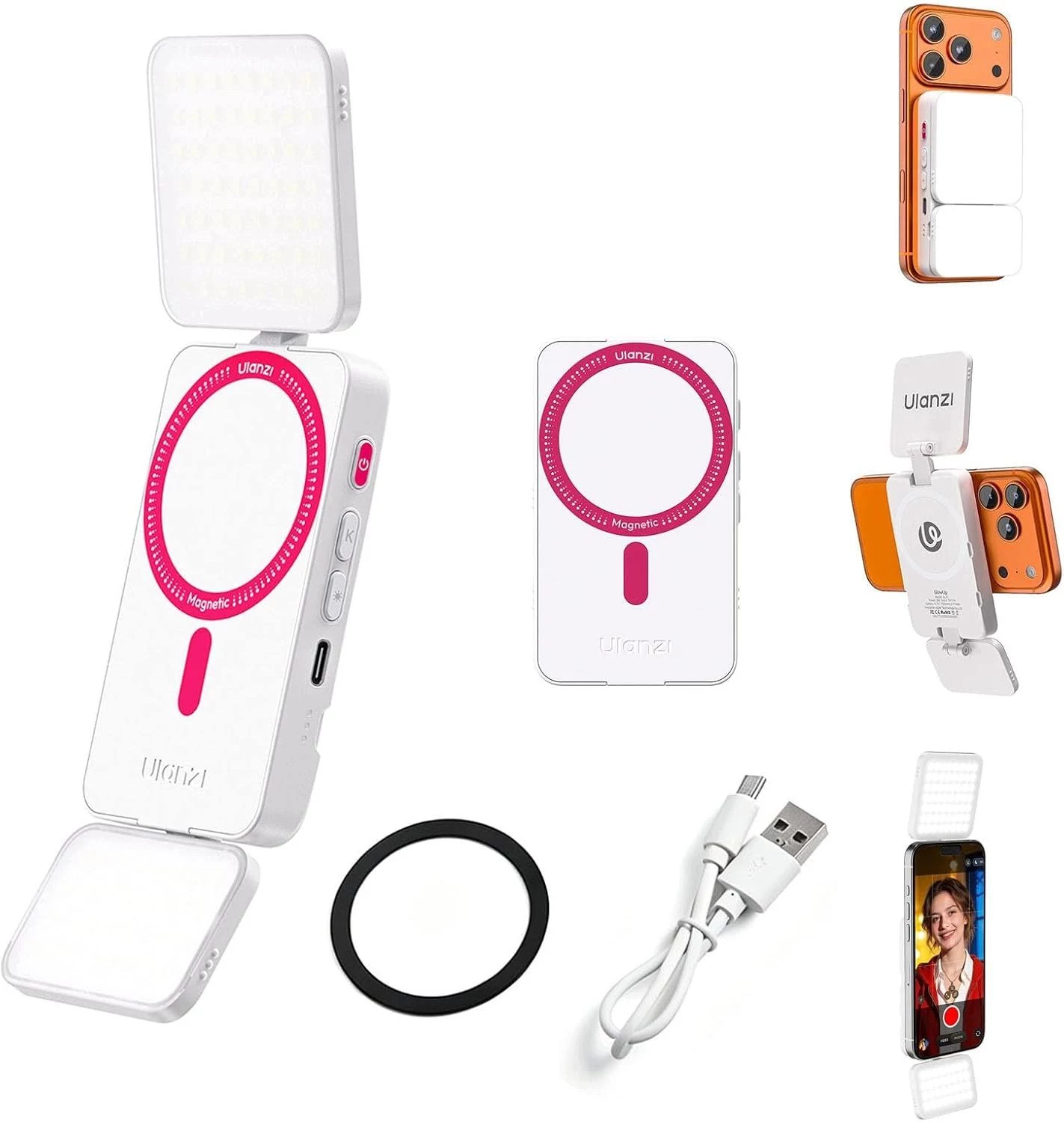 ULANZI GL01 GlowUp MagSafe LED pašbildes