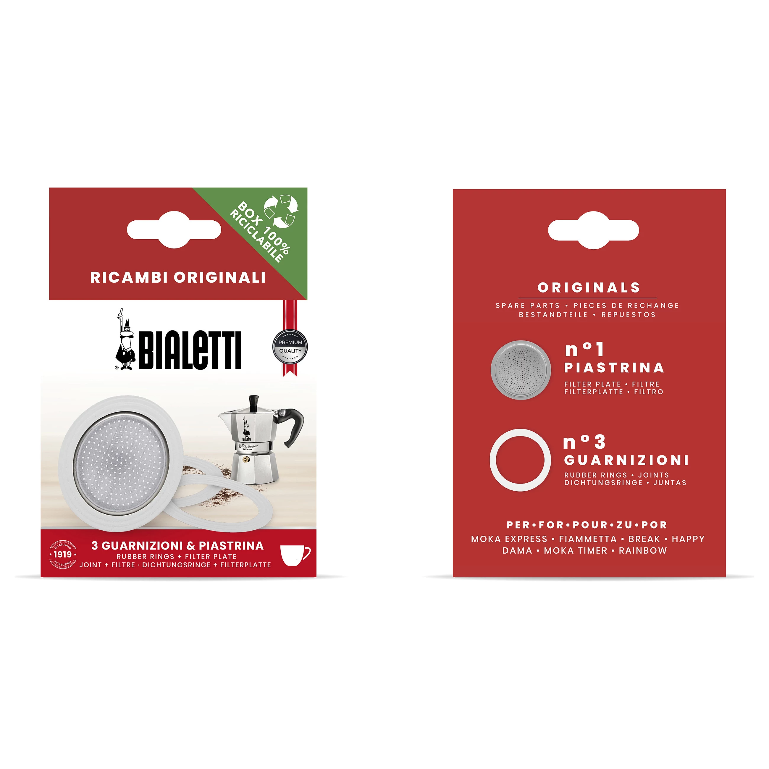 Bialetti Ricambi 3 nomaiņas blīves +