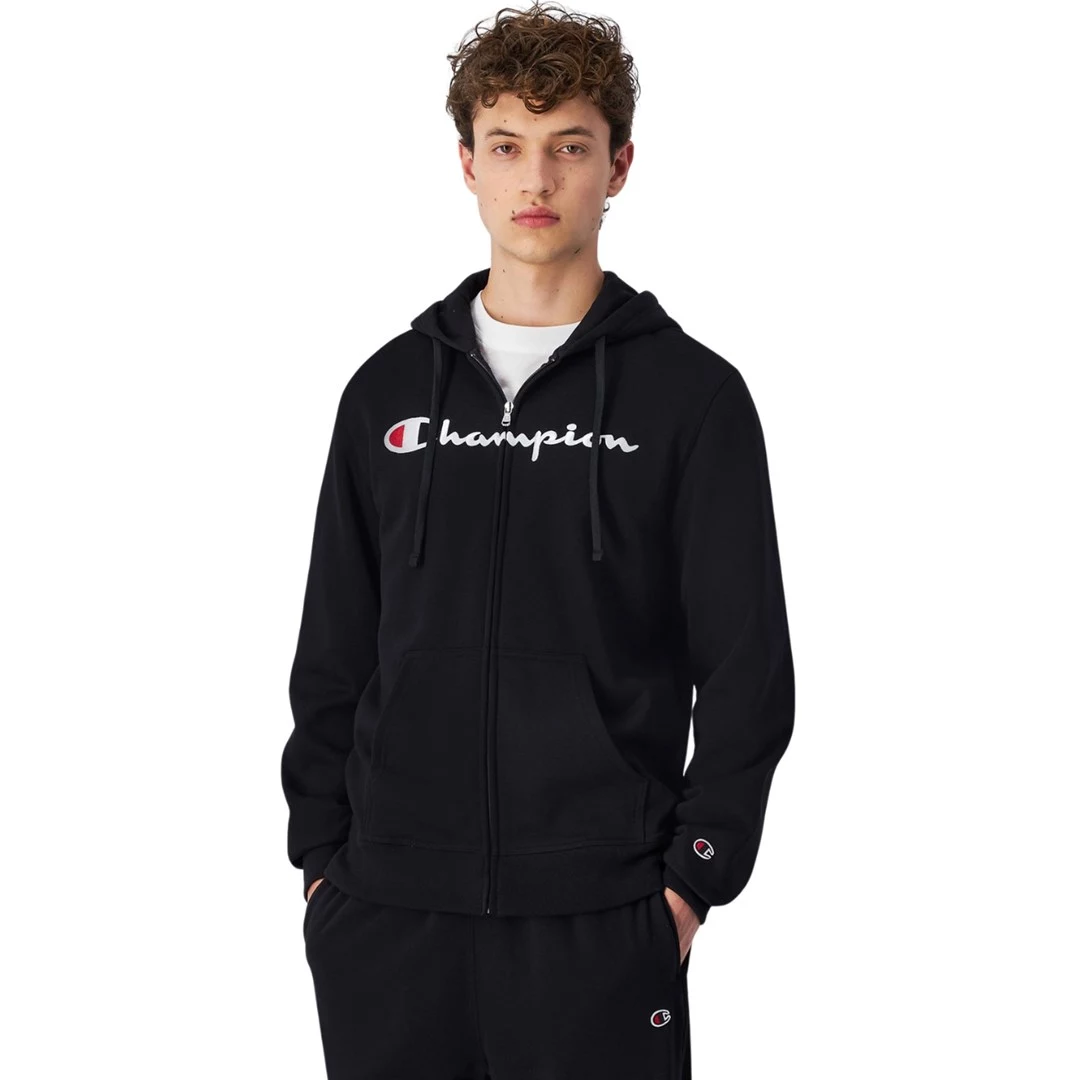 Vīriešu Champion Full Zip kapuce Melna
