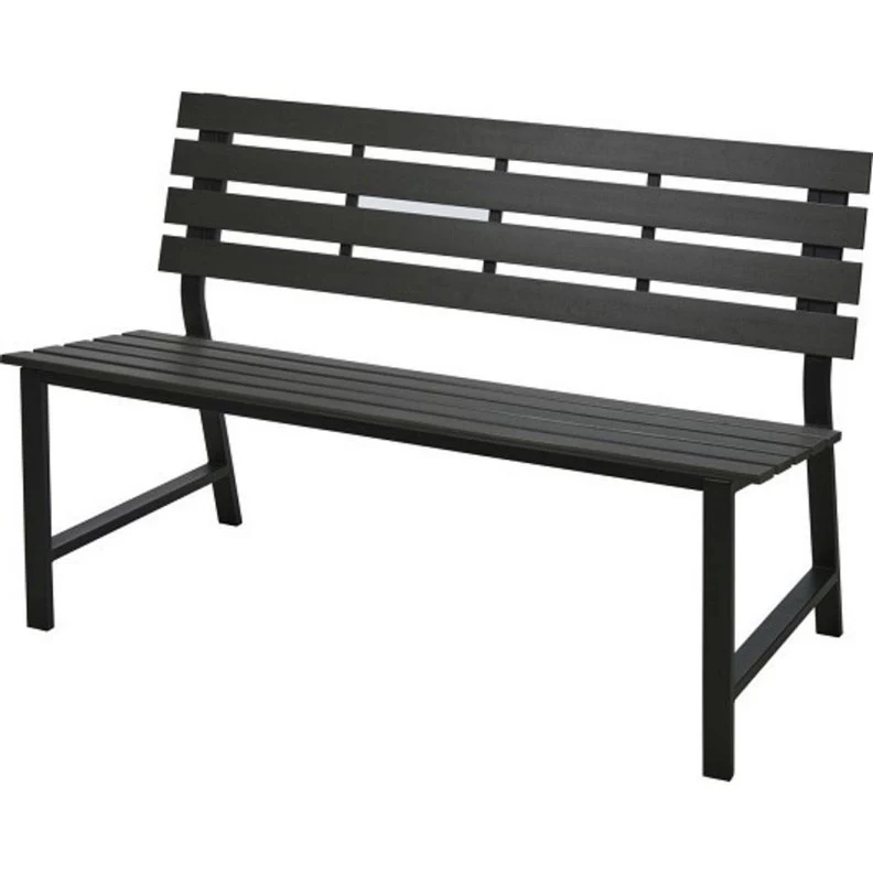 Tērauda dārza sols 115x55x85 cm, melns