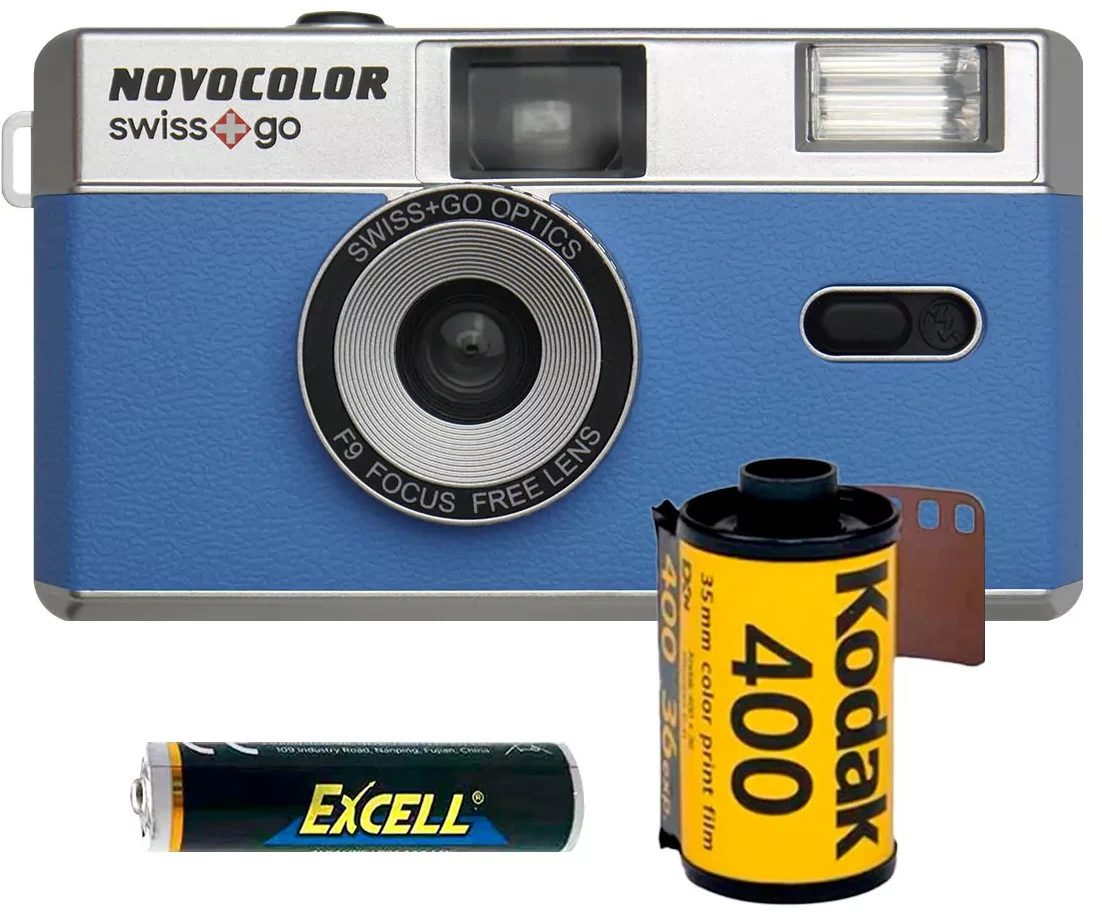 Novocolor Swiss+Go 35mm fotoaparāts, zils (SWI401610)