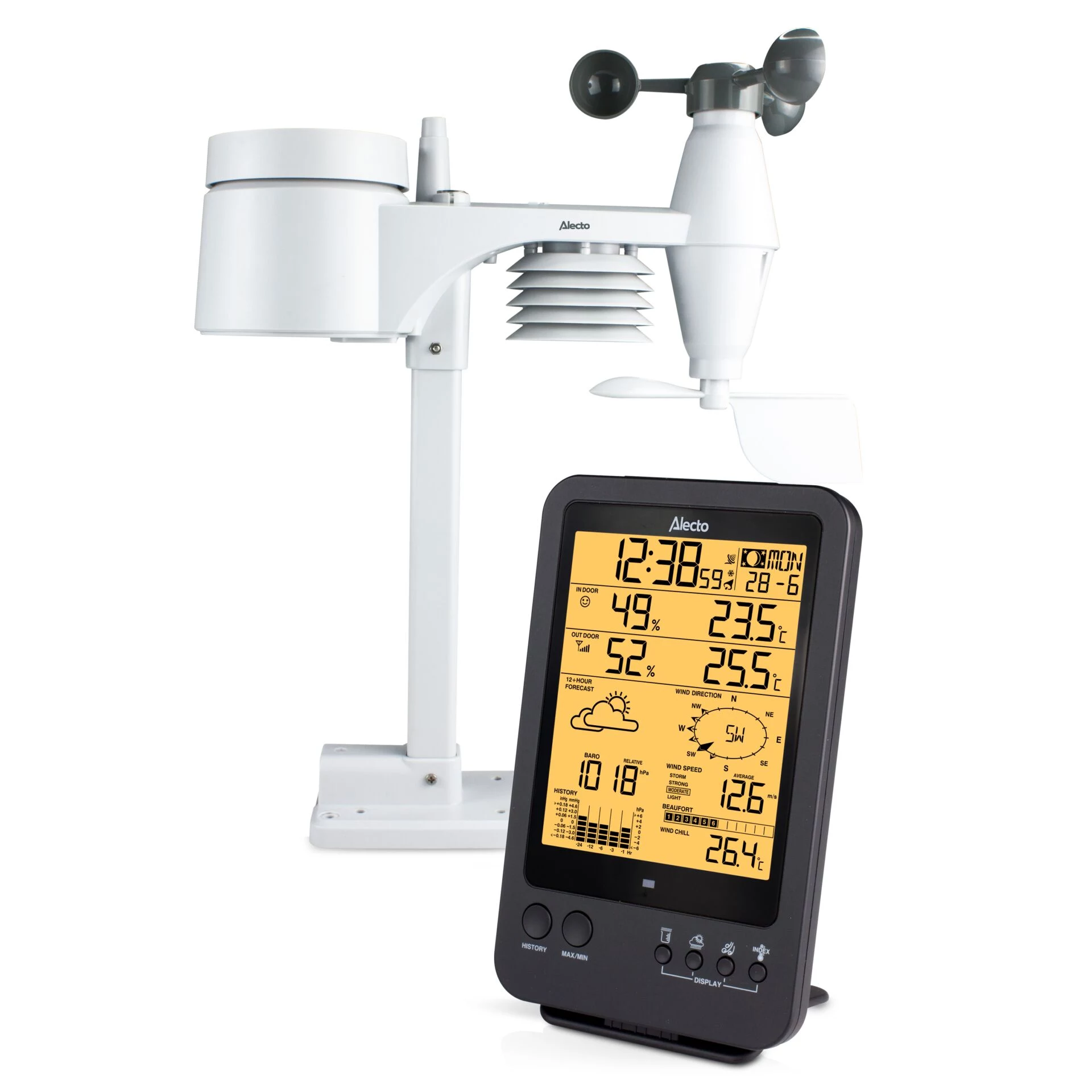 Alecto WS-4700 profesionālā laika stacija ar