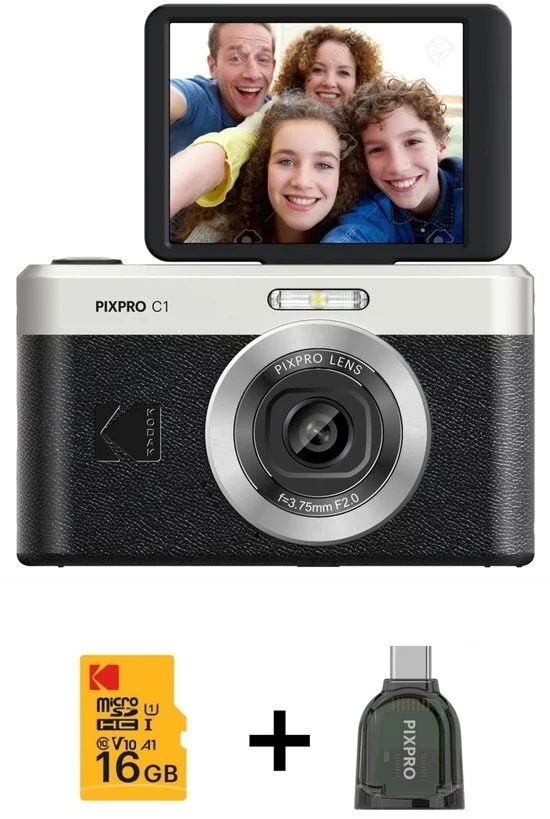 KODAK PixPro C1 melnā kompaktā digitālā