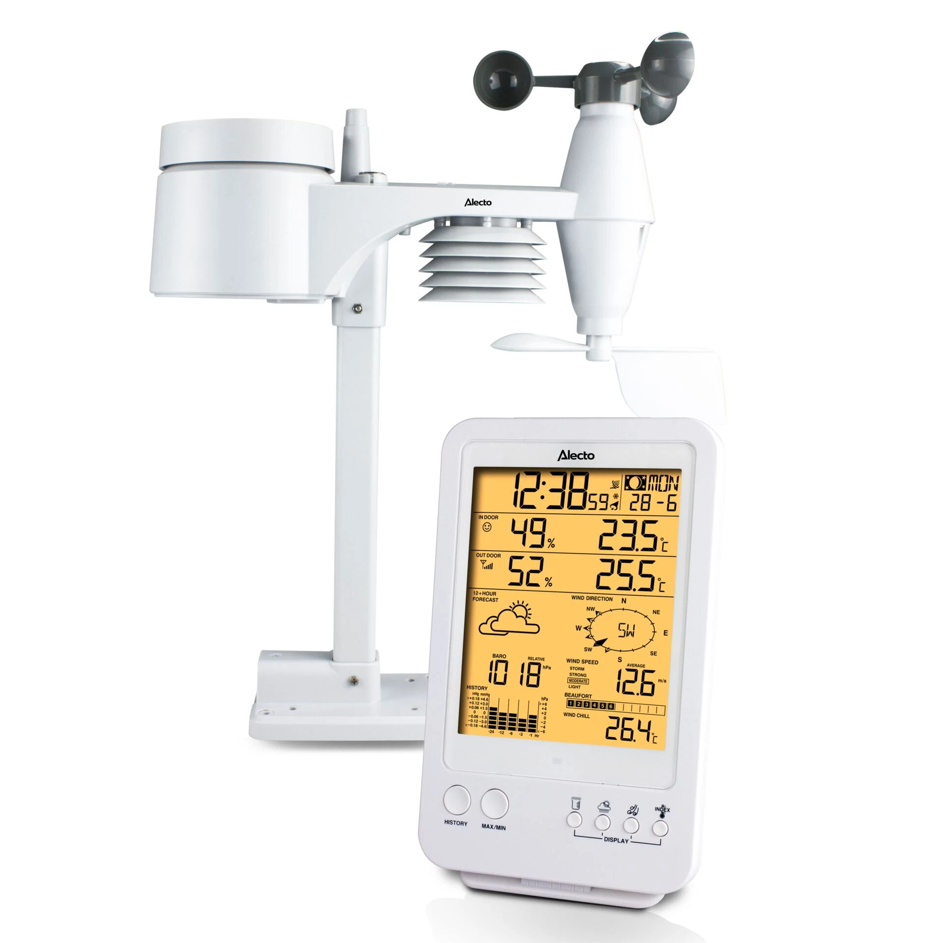 Alecto WS-4800 profesionālā laika stacija ar