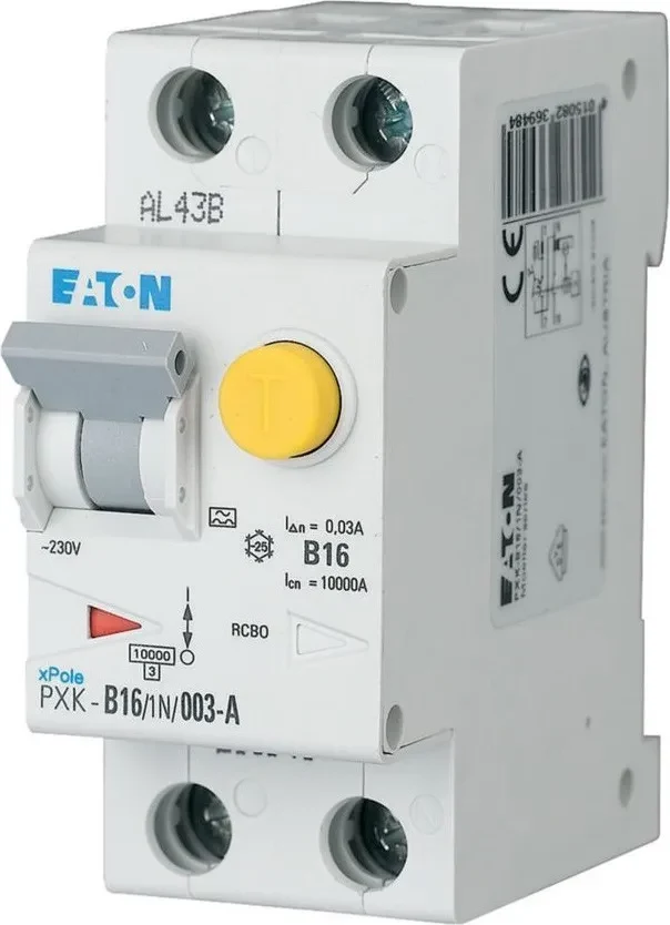 Eaton PXK-B16/1N/003-F RCBO kombinētais slēdzis, B16