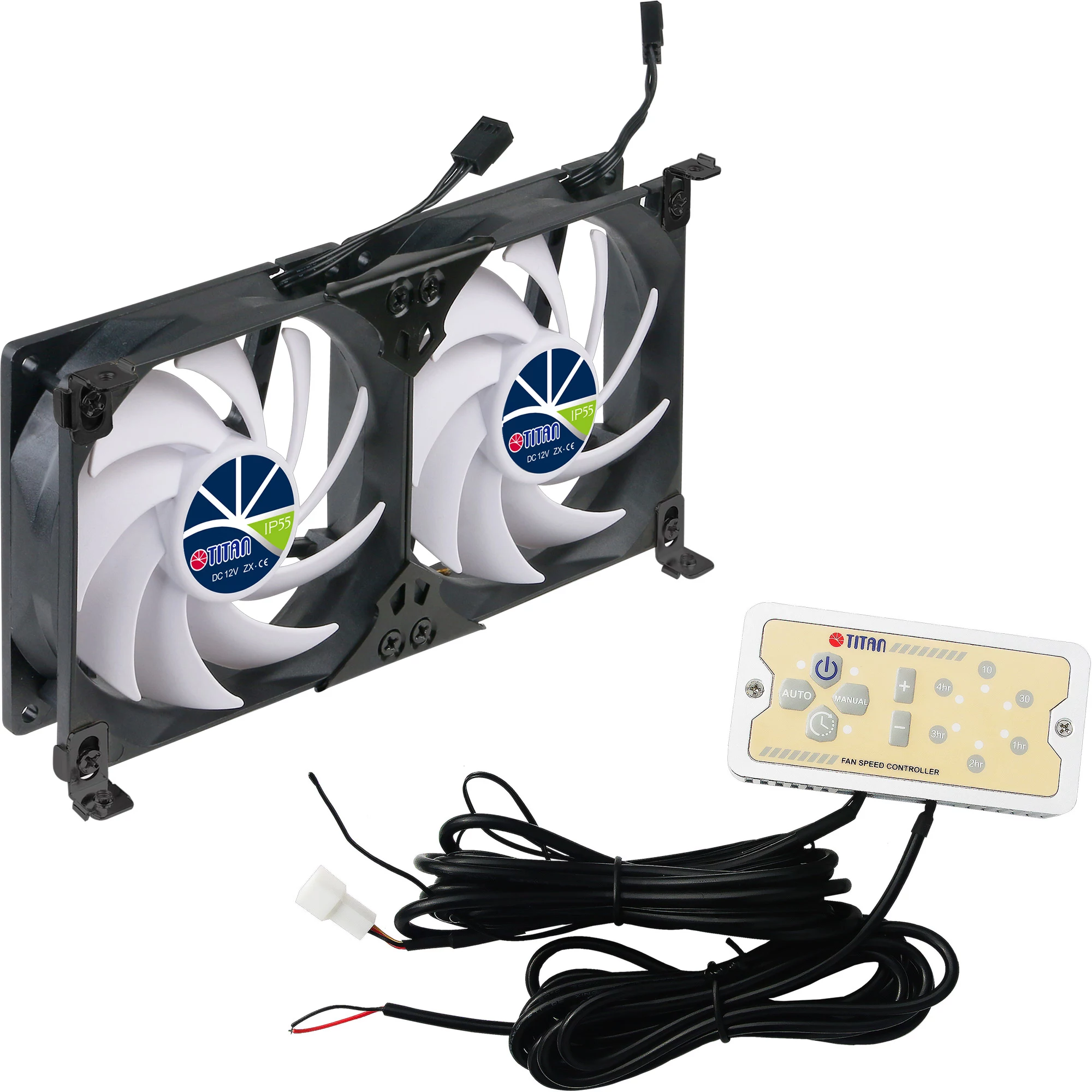 Titan TTC-SC22(A)/V2+ dubultais ledusskapja ventilators 92x25mm