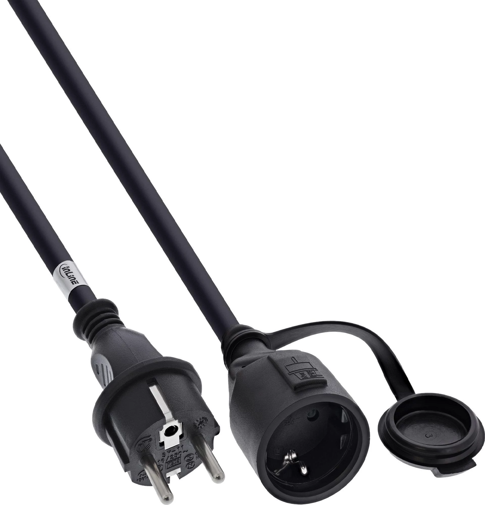 InLine® zemējuma kontaktligzdas pagarinātājs, āra IP44