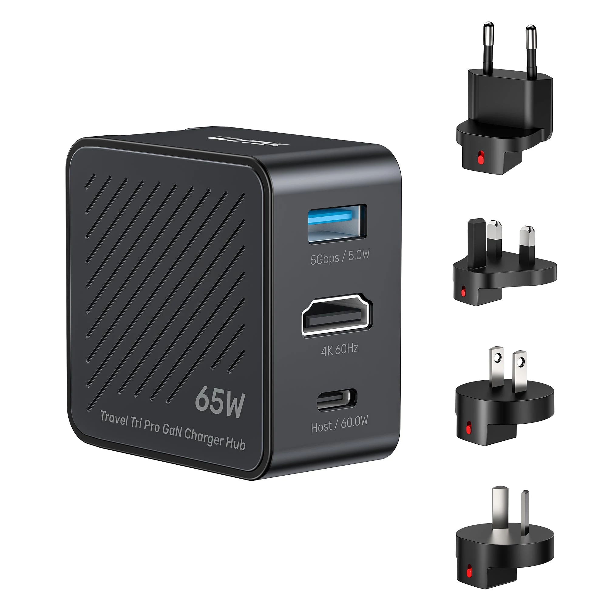 UNITEK P1242ABK01 GaN 3-in-1 ceļojumu lādētājs
