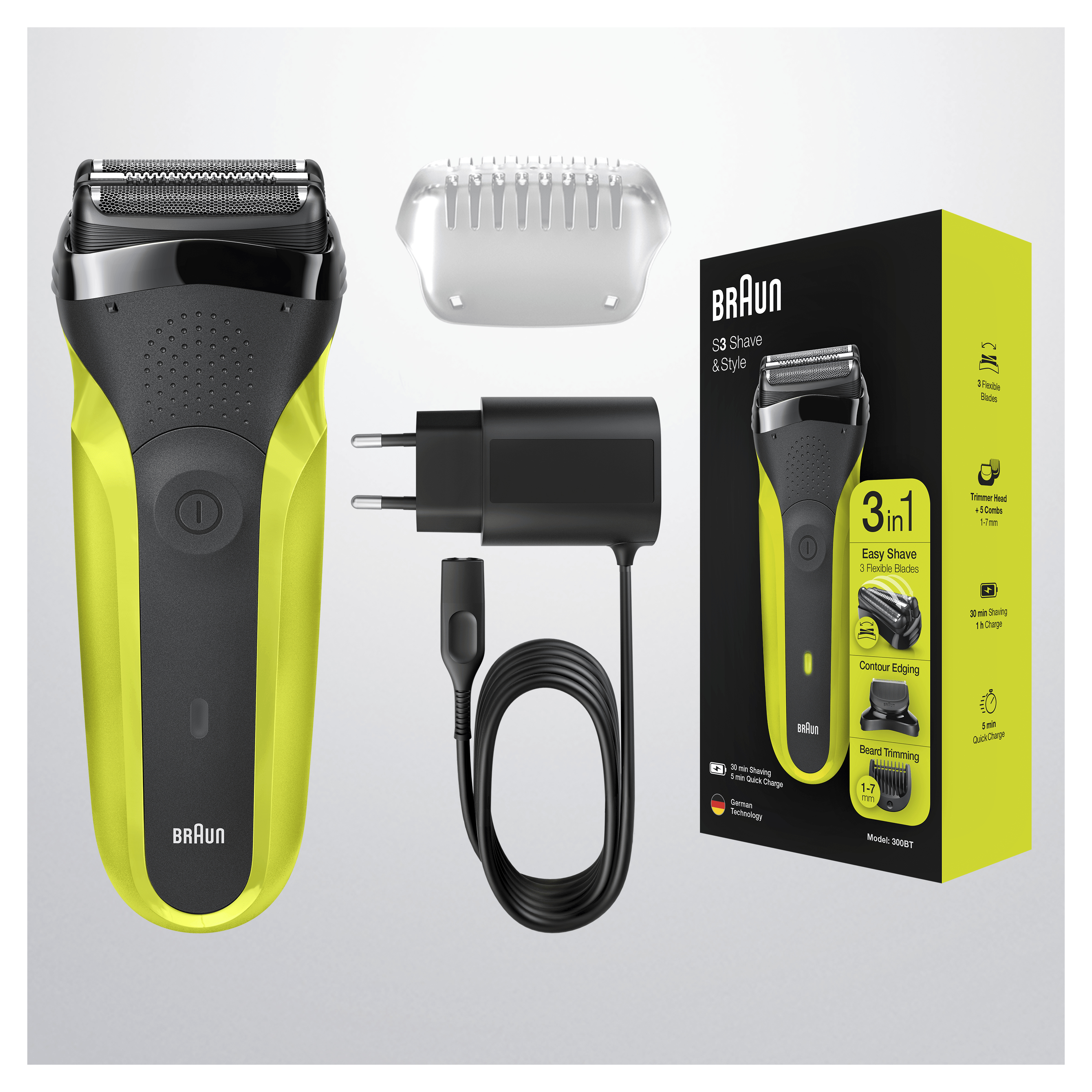 Braun Series 3 300BT skuveklis, melns