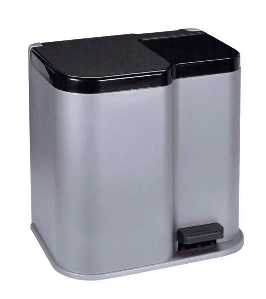 CURVER Duo 15+7L sudraba/tumši pelēks atkritumu