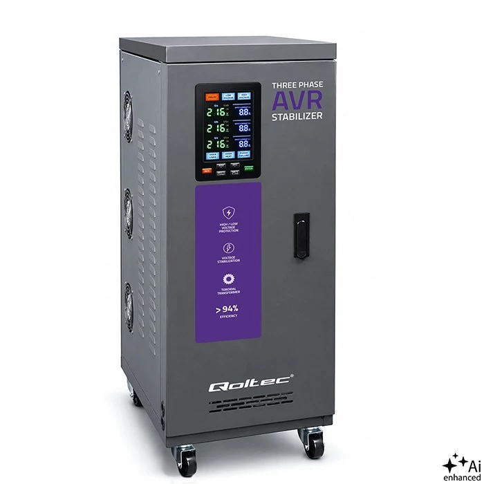 Qoltec 15kVA trīsfāžu servomotora sprieguma stabilizators