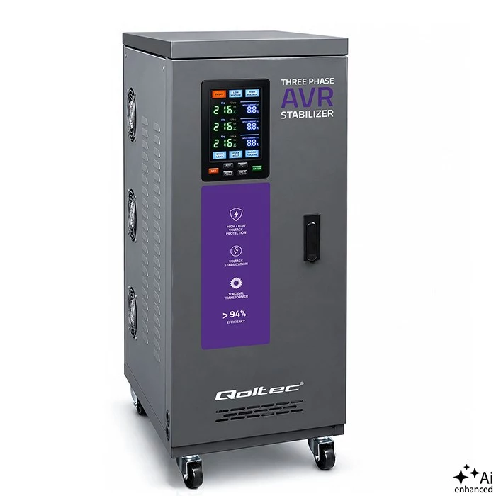 Qoltec trīsfāžu AVR sprieguma stabilizators 30kVA