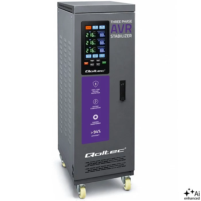 Qoltec Trīsfāžu sprieguma stabilizators AVR MULTIPROTECTION