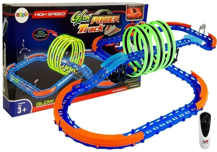 LEAN TOYS sacīkšu trase, kas spīd