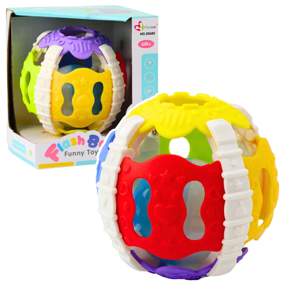 LEAN TOYS sensorā bumbiņa zīdaiņiem, gumijas