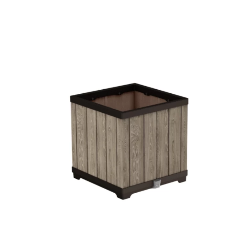 KETER Deco Square Planter Ashwood Flower