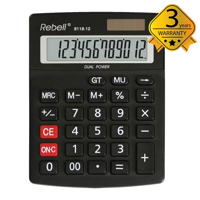 REBELL RE-8118-12 BX pussolārais kalkulators, 12