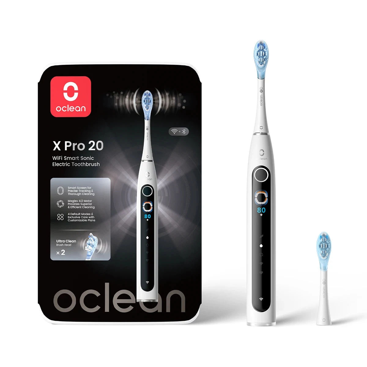 Oclean X Pro 20 baltais elektriskā
