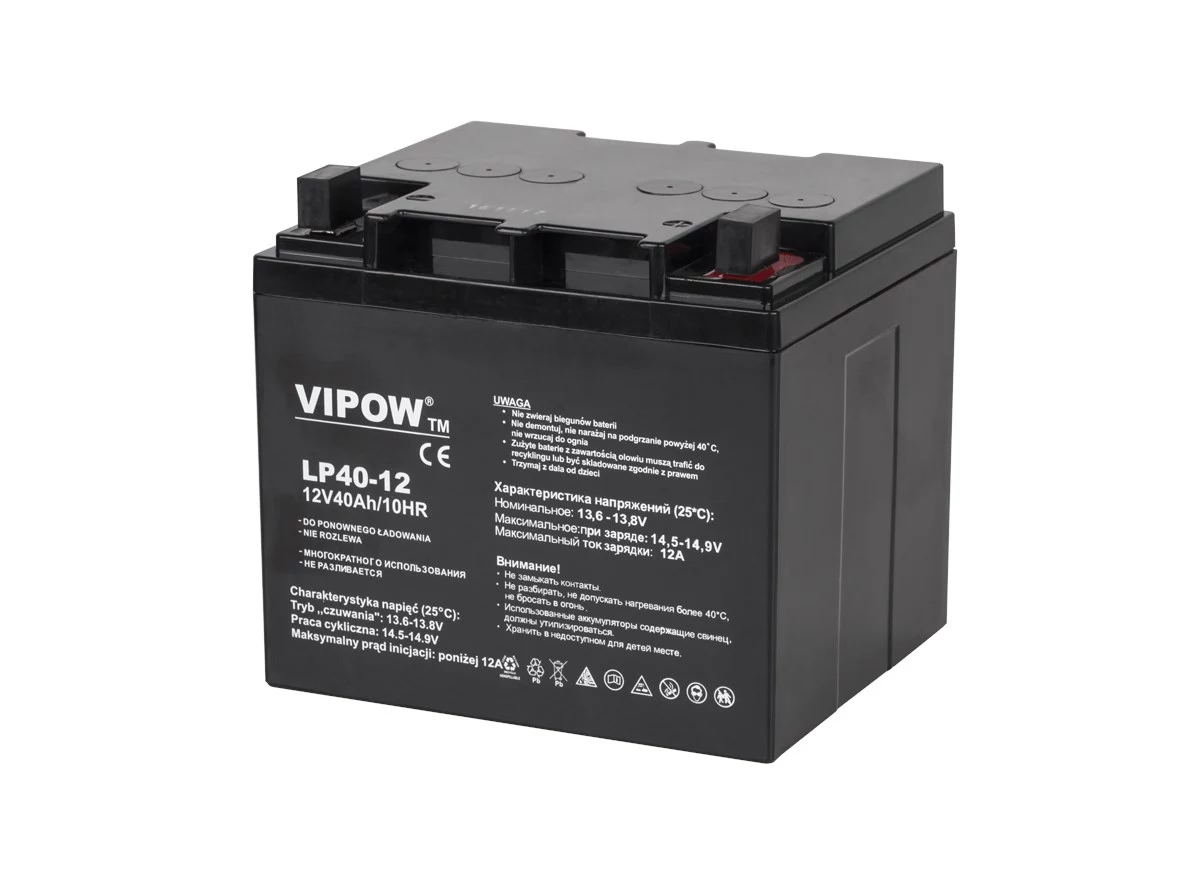 VIPOW gēla akumulators 12V 40Ah