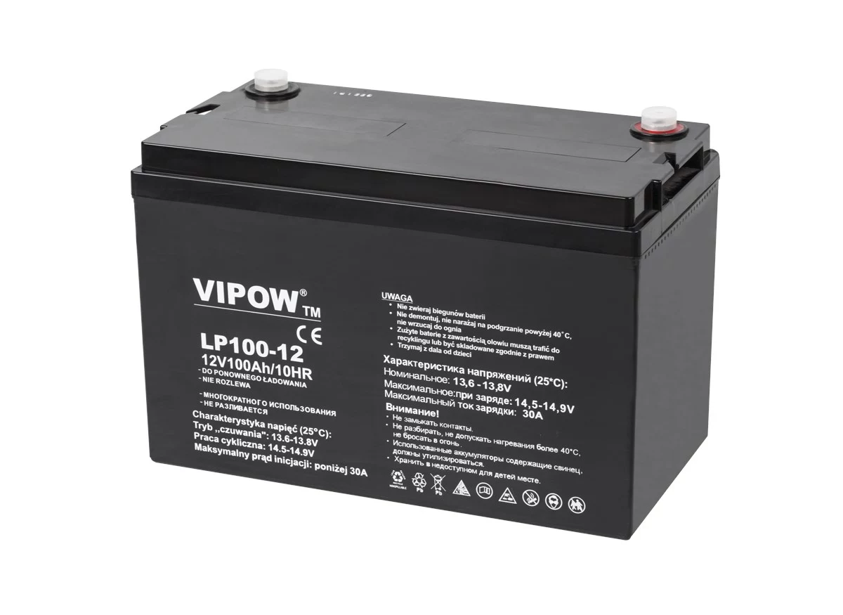 VIPOW gēla akumulators 12V 100Ah