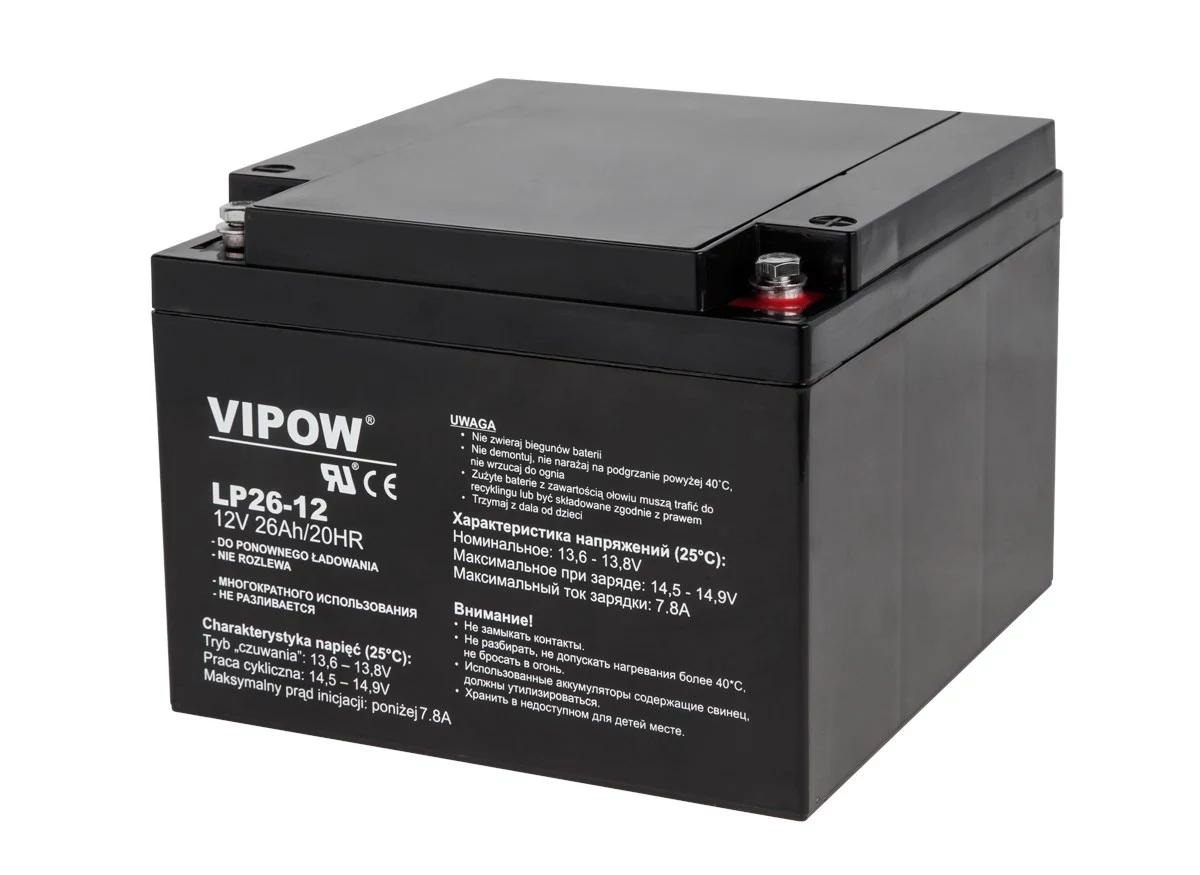 Gēla akumulators VIPOW 12V 26Ah