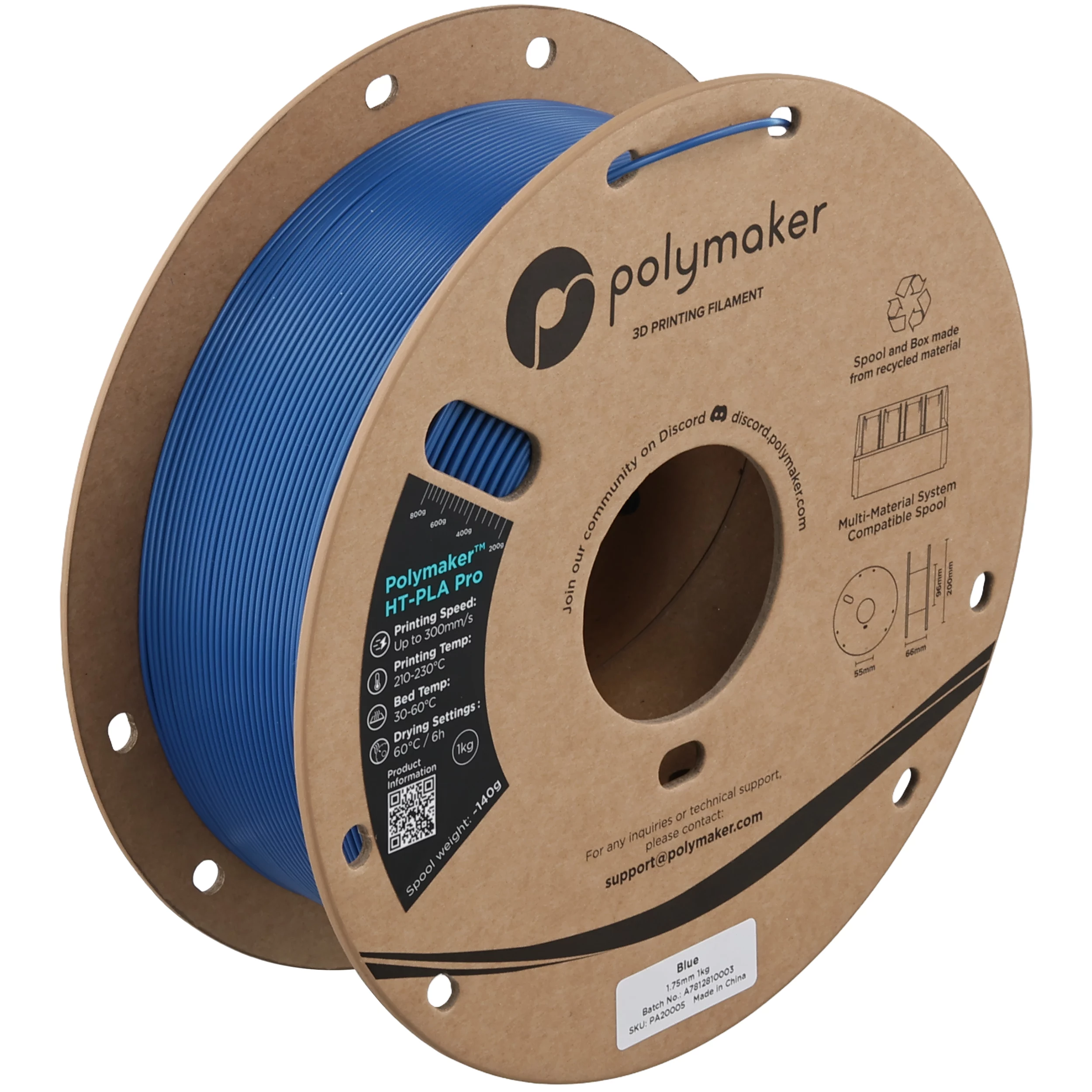 Polymaker PolyTerra PLA HT-PLA-PRO zils 1kg