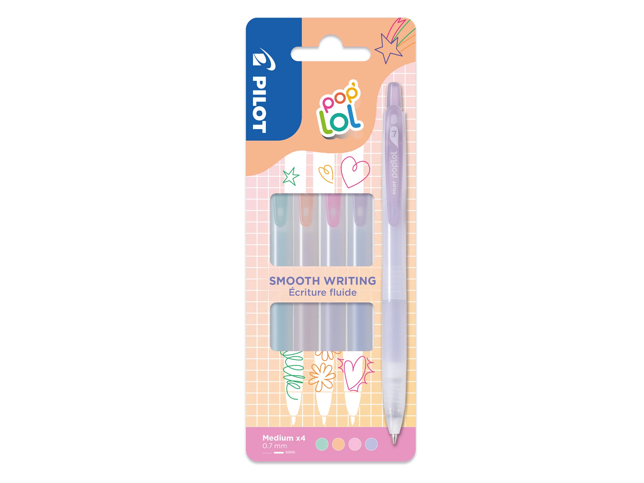PILOT pop`lol gēla pildspalvu komplekts Pastel