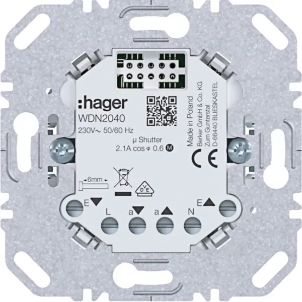 HAGER WDN2040 universālais spiedpogas dimmera ievietojums