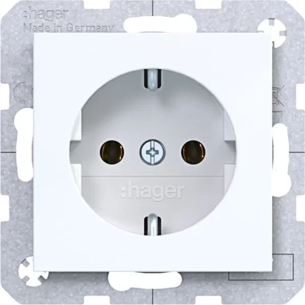 HAGER WAS1300WG SCHUKO kontaktligzda, 1 vietas