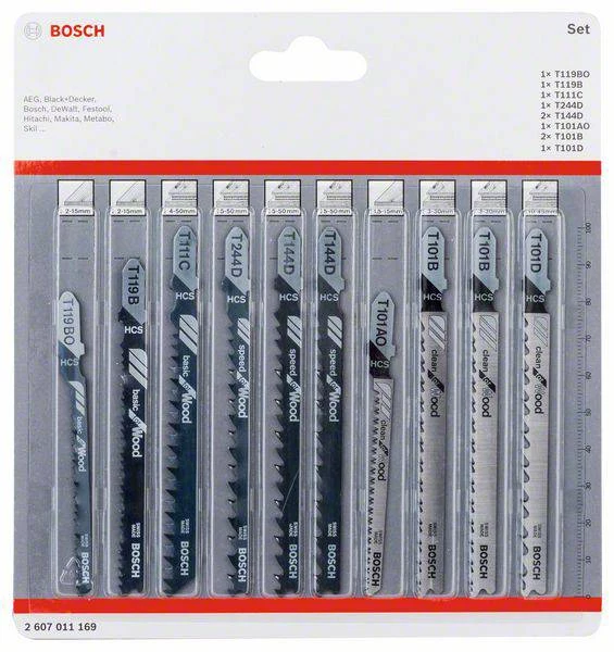 Bosch zāģa asmeņu komplekts kokam 2607011169