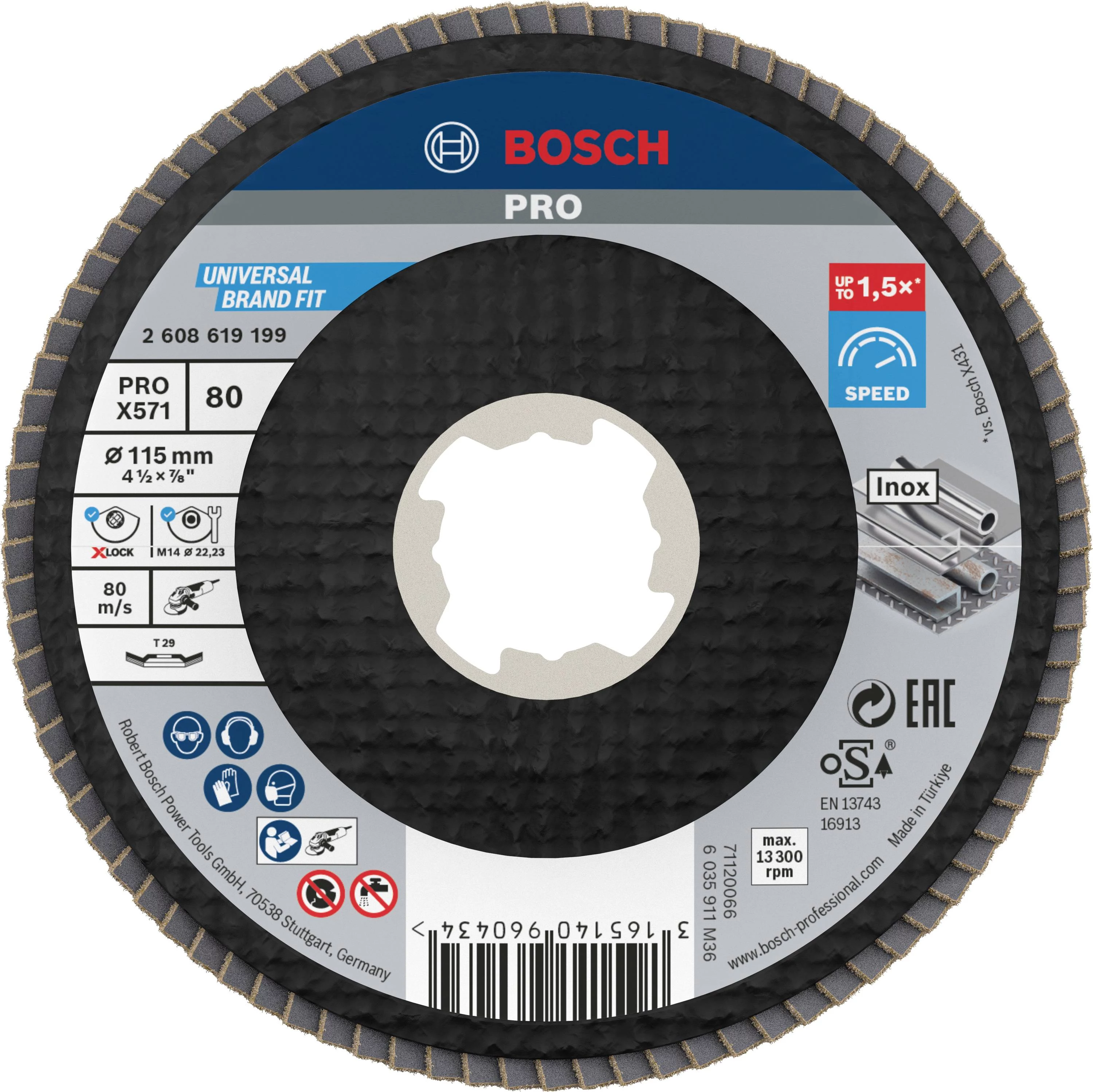 Bosch Accessories 2608619199 X-LOCK leņķa slīpēšanas