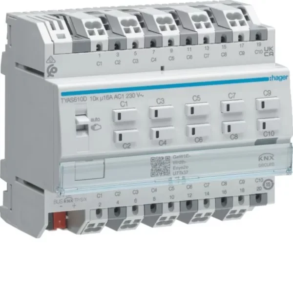 Hager TYAS610D KNX slēdžu/žalūziju izpildmehānisms 10/5-kārtīgs