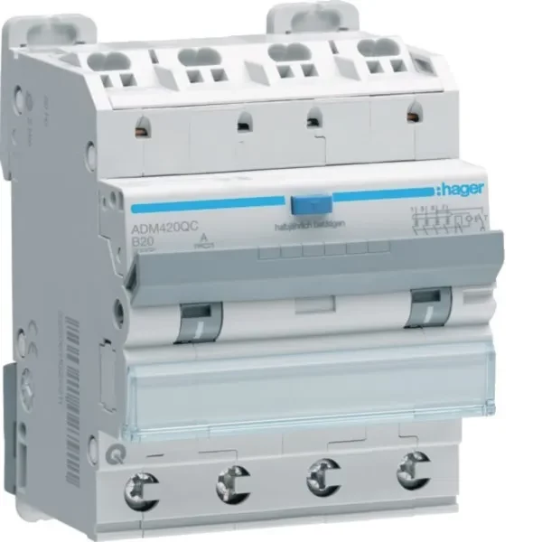 Hager ADM420QC RCBO 4P 6kA B20A