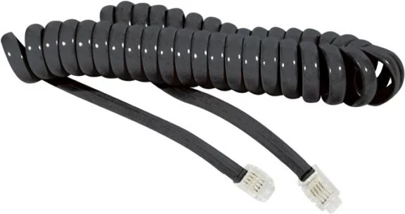 EXERTIS CONNECT savītais klausules kabelis, melns
