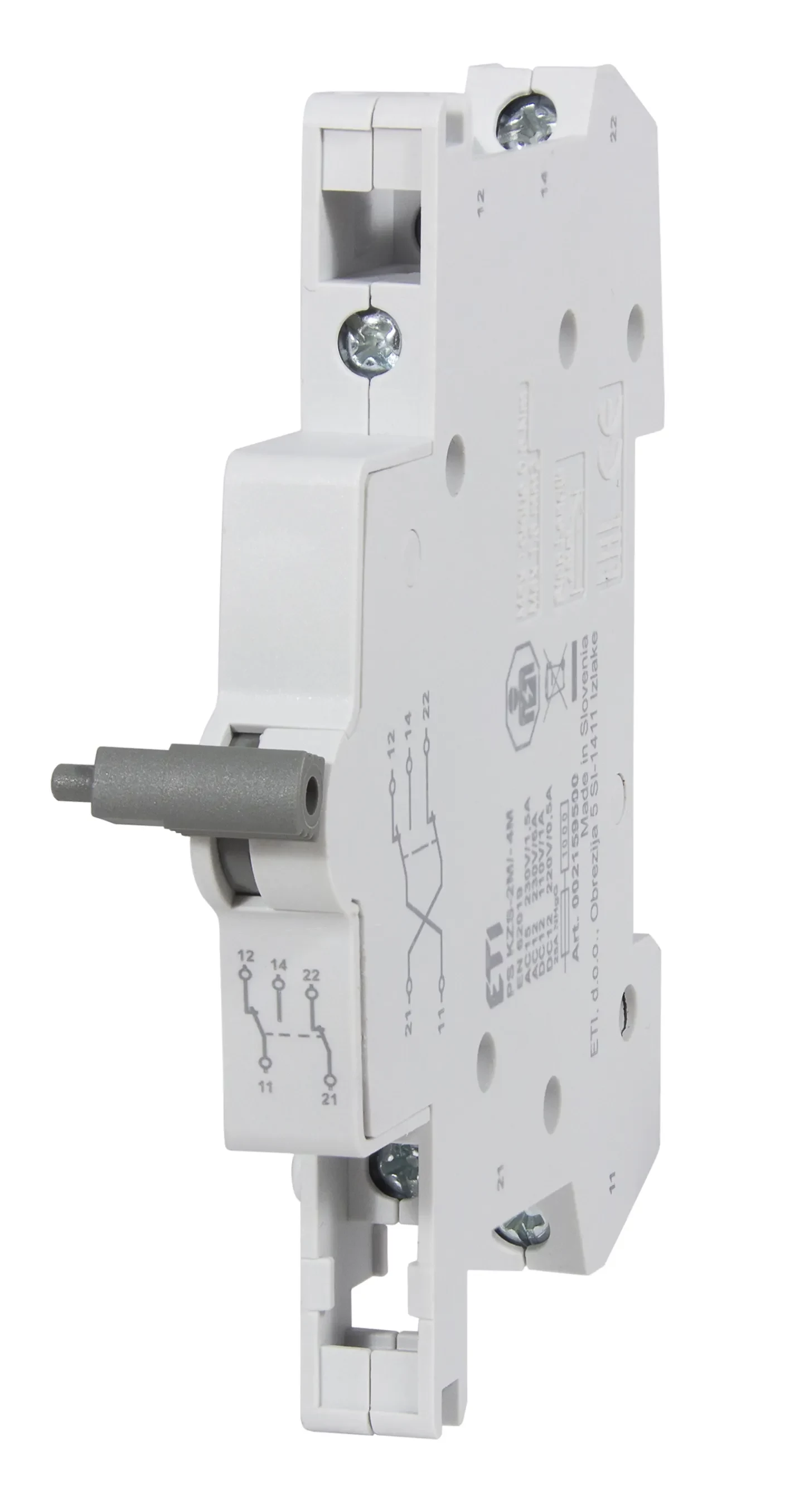 ETI 002159500 palīgkontakts PS KZS-2M/4M, 1NO+1NC