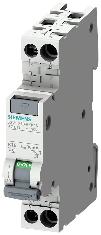Siemens 5SV16166KK16 RCBO, 1P+N, 16 A