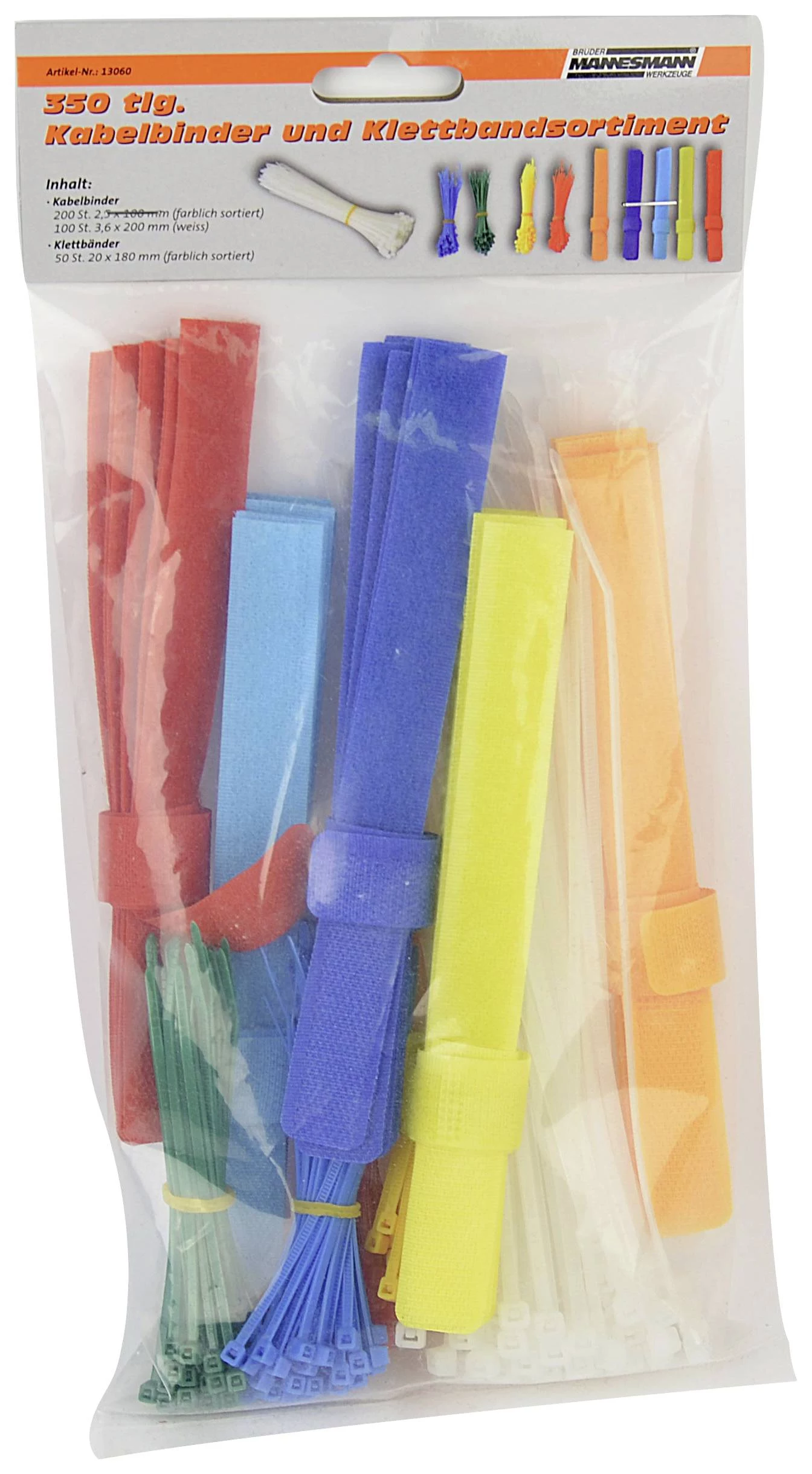 BRÜDER MANNESMANN kabeļu saišu un Velcro