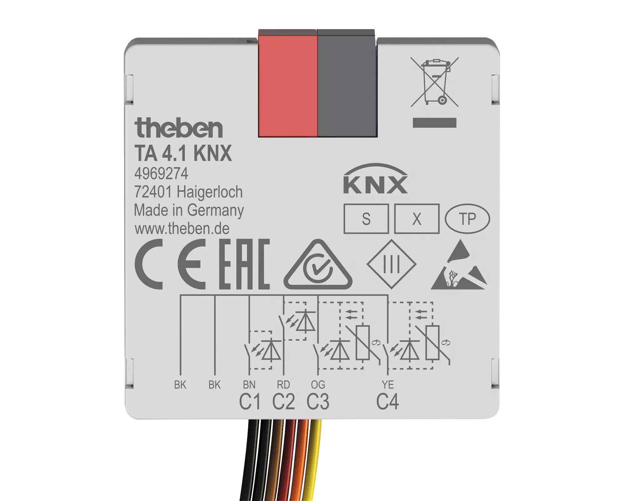 Theben KNX spiedpogu saskarne binārais ieeja