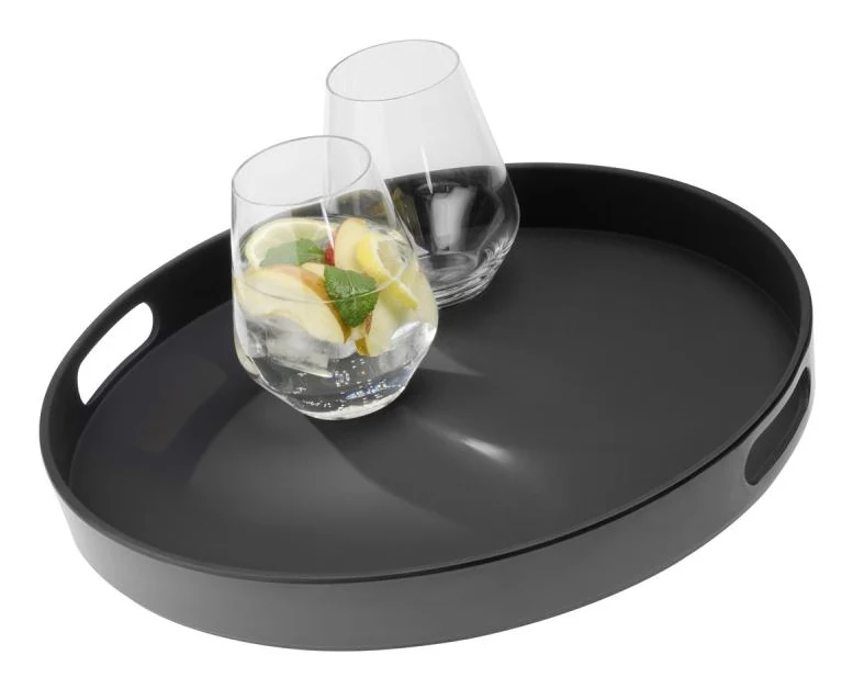 APS Bistro apaļais pasniegšanas paplāts, melns