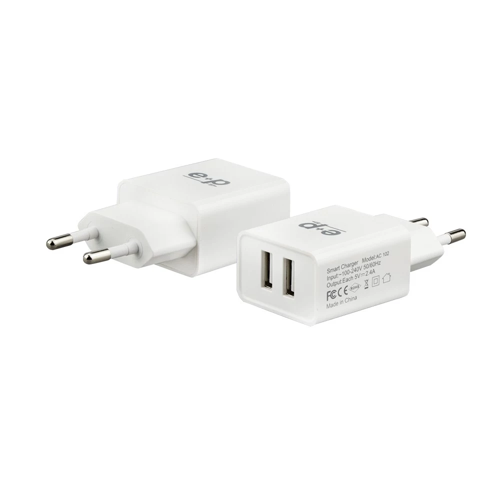 E+P AC102 USB sienas lādētājs ar
