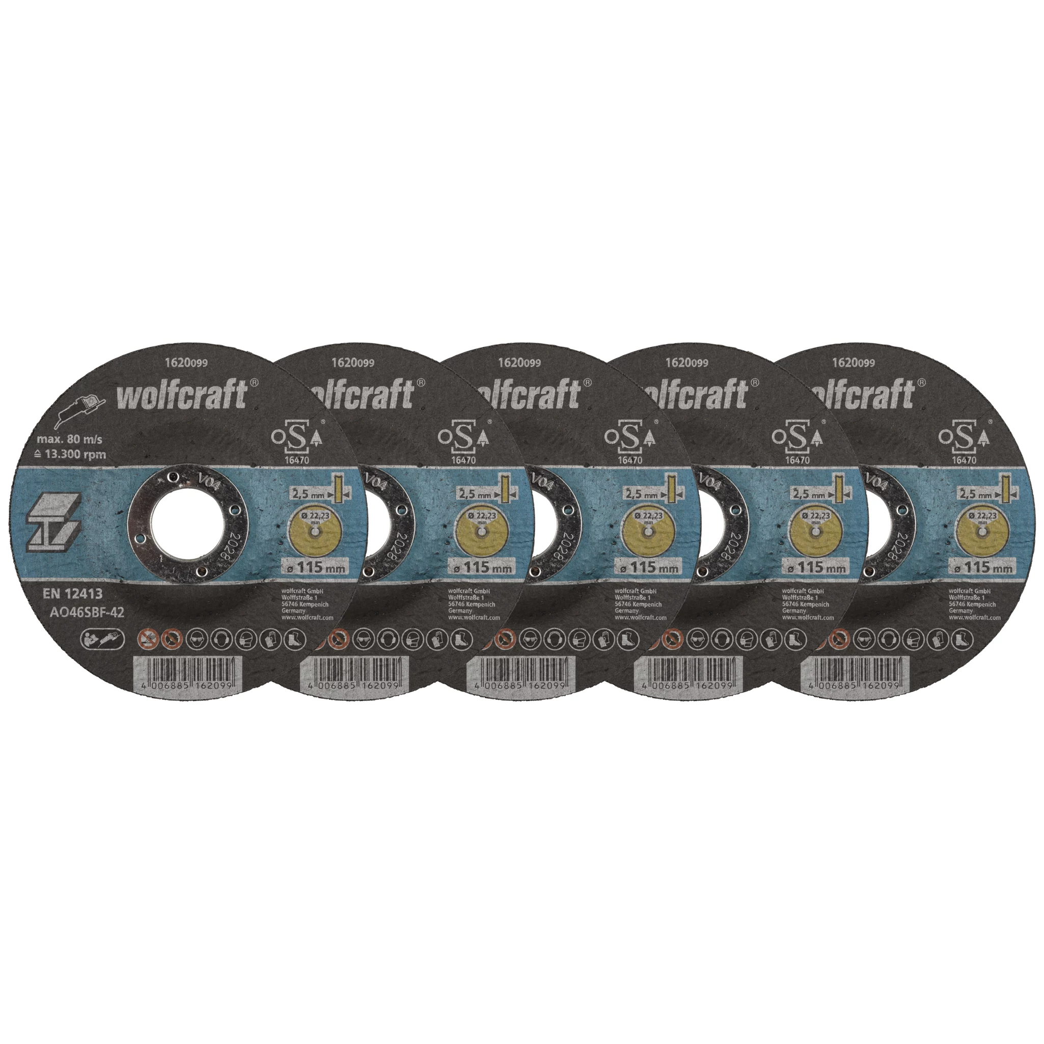 Wolfcraft 1620300 griešanas disku komplekts, 115